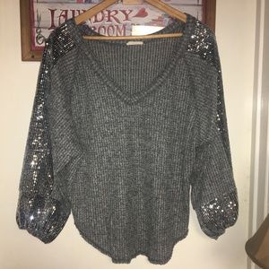 💗 Textured Sequin Oversized Sweater